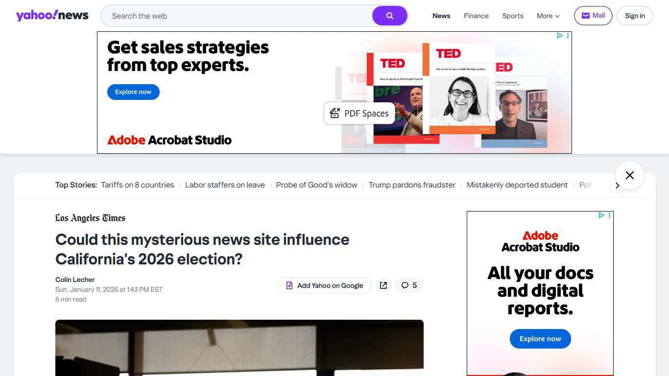 Could this mysterious news site influence California's 2026 election?